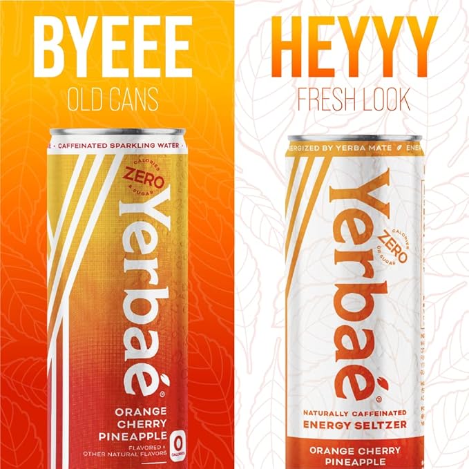 Yerbaé Energy Seltzer - Variety Performance Pack. No Sugar/Calories/Carbs. Energized by Yerba Mate Naturally Caffeinated Plant-Based Healthy Alternative to Coffee/Sugary Sodas Pack of 12 12oz cans