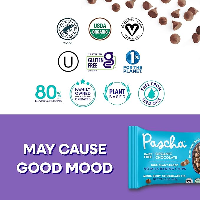 Pascha Organic Chip with Rice Vegan Milk Chocolate 56 Oz Pack of 8