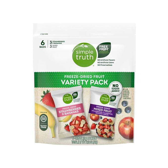 ST Mixed Fruit &amp Strawberry Banana Freeze Dried Fruit Variety Pack 2.1 OZ