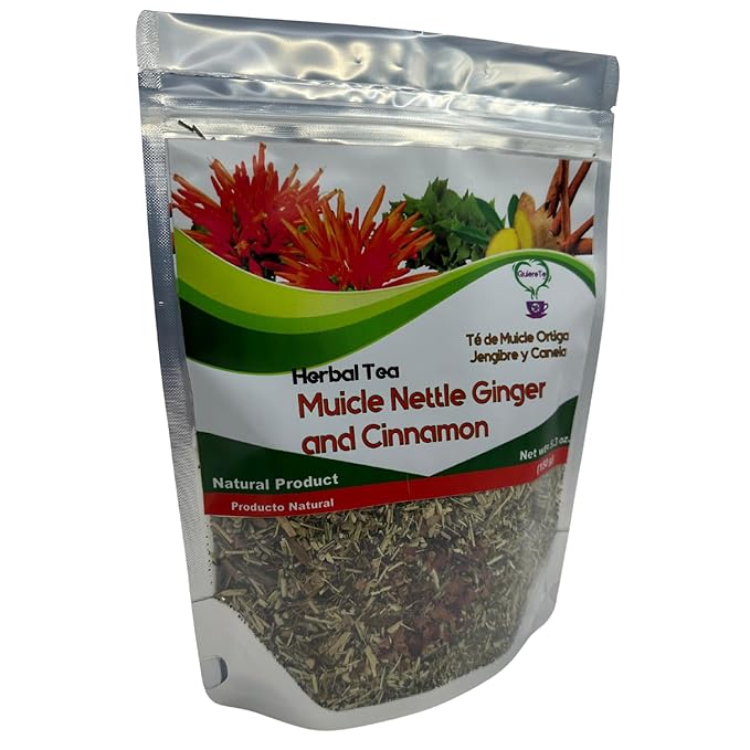 Muicle Nettle Ground Ginger Tea Herbal Mix Muicle Leaves Muicle Tea Quiere Te 5.3 oz (150 grams) 1 PackResealable Bag Loose Leaf TeaProduct From Mexico 100% Natural