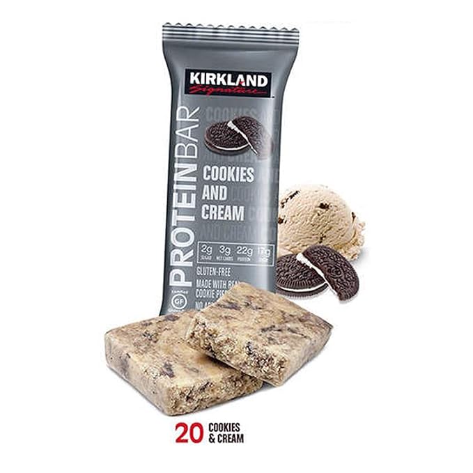 Kirkland Signature Protein Bars Cookies and Cream 2.12 oz 20-count