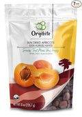 Orgibite Organic Sun Dried Apricots | Organic Vitamin-Rich Dried Fruit | Fruit Snack for Kids AdultsVegan | Healthy and Sugar Free Pack 8 Oz (Pack of 7)