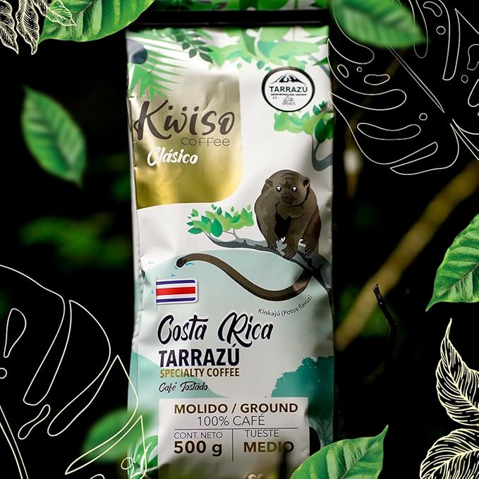 Kwiso Coffee Classic Tarrazu Costa Rica Single Origin 100% Arabica – Medium Roast Ground Gourmet Specialty Coffee 17.6 oz