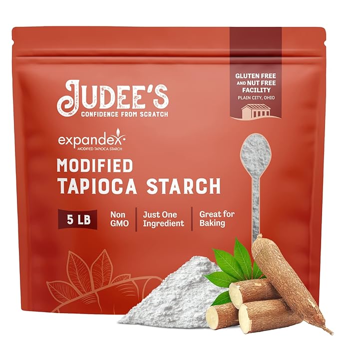 Judee's Gluten Free Expandex Modified Tapioca Starch - Smooth Sauce Thickener &amp Tapioca Pudding - Gluten-Free Bread &amp Tortillas - 80 Oz