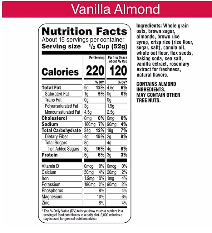 Generic HGU Bear Naked Granola Cereal Vanilla Almond (28 oz.) 1.75 Pound (Pack of 1)