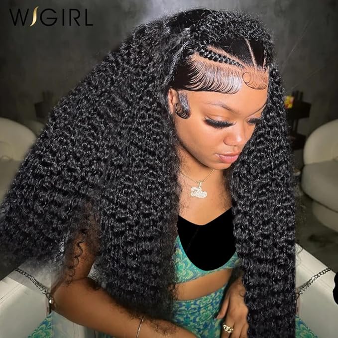 250 Density Deep Wave Lace Front Wigs Human Hair 13x6 HD Lace Front Wigs Human Hair Pre Plucked Glueless Deep Wave Wig Natural Color Deep Curly Wig for Women 26 Inch