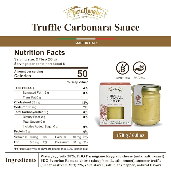 TartufLanghe - Italian Truffle Carbonara Sauce - 170g