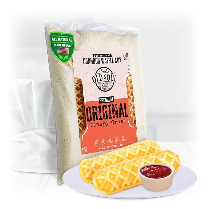 OldSoul Professional Corndog Waffle Mix | Original Flavour | 5 Lbs | 140 Waffles (5 Lbs Traditional)