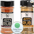 Jeff's Original Rub + Texas Style Rub BBQ Seasoning (2-Pack) Grill or Smoker - Pork Chicken Ribs Brisket Steak Seafood Vegetables - Bundle With Galley Grove Sugar-Free Breath Mints