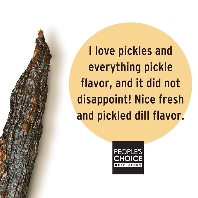 People’s Choice Beef Jerky – Test Kitchen – Dill Pickle – Dry Texture – 13g Protein – Made in USA – 1 Pound (16 oz) Bag