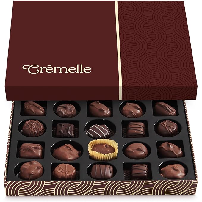 Cremelle Chocolate Gift Box 20 Pieces Collection of Easter Chocolate Gift Basket Perfect Chocolates Assortments for Any Occasion Holidays Birthdays Anniversaries Corporate Gourmet Gifts Baskets