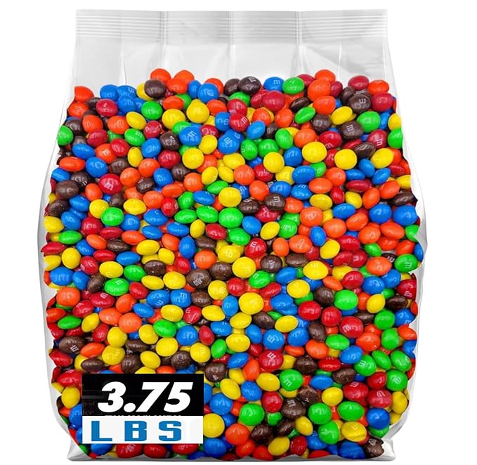 Milk Chocolate Candy with Colorful Shell Coating in Resealable Storage Jar Bulk Pantry Pack 3.75 Pounds
