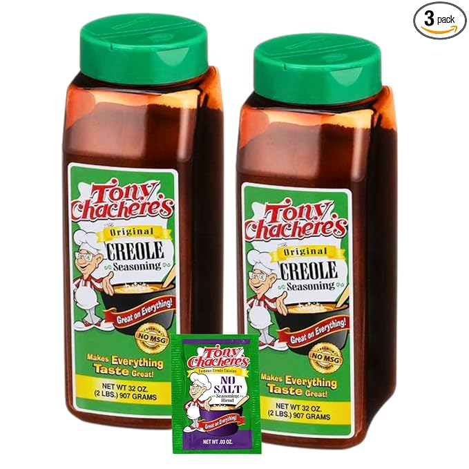Tony Chachere's Creole Seasoning 32oz (2 Pack with No Salt Packet)