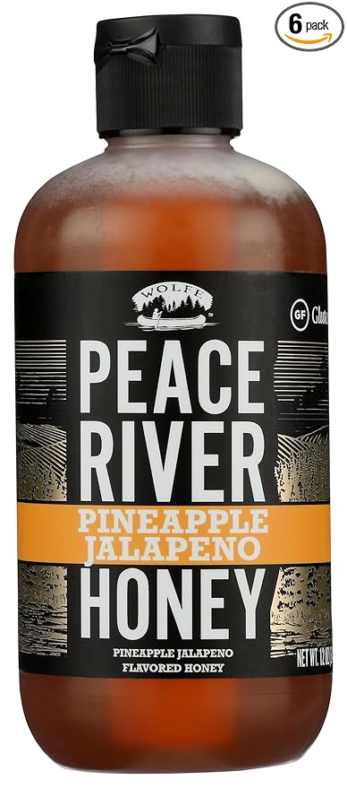 Peace River Pineapple Jalapeño Honey Pineapple Jalapeño Flavored Honey Kosher Gluten Free 12 Ounce (Pack of 6)