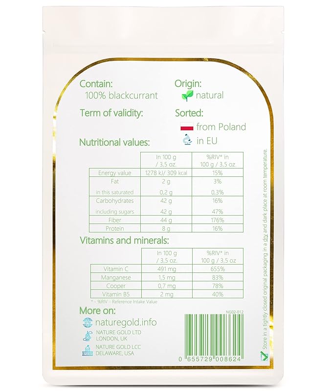 BLACKCURRANT Freeze Dried Whole | 200g - 7.1oz | 100% Natural &amp Vegan | No-GMO | Without Sugar and Any Additions ~*~