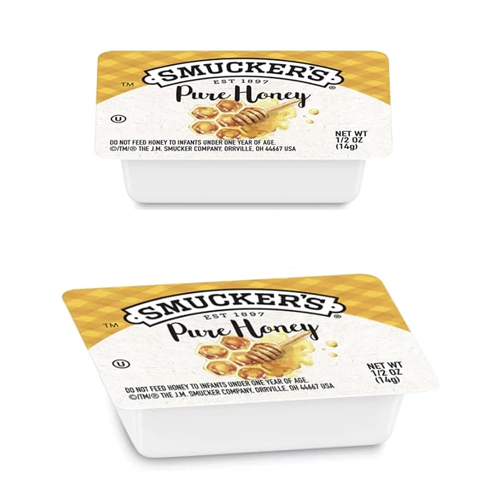 Honey Portion Cups – 0.5 oz Individual Packs – Bulk 40 Count – Pure Natural Honey for Tea Coffee Snacks Breakfast Food Service &amp Travel