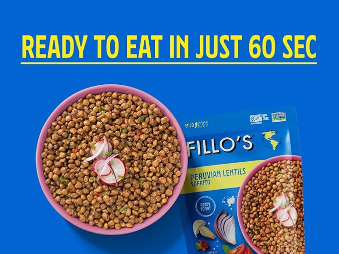 Fillo's Ready to Eat Variety Pack | Black Beans Lentils Pinto Beans Mayocoba Beans | Gluten-Free Preservative-Free Microwavable Meals Non-GMO Vegan Plant Protein 10 oz Pk of 6