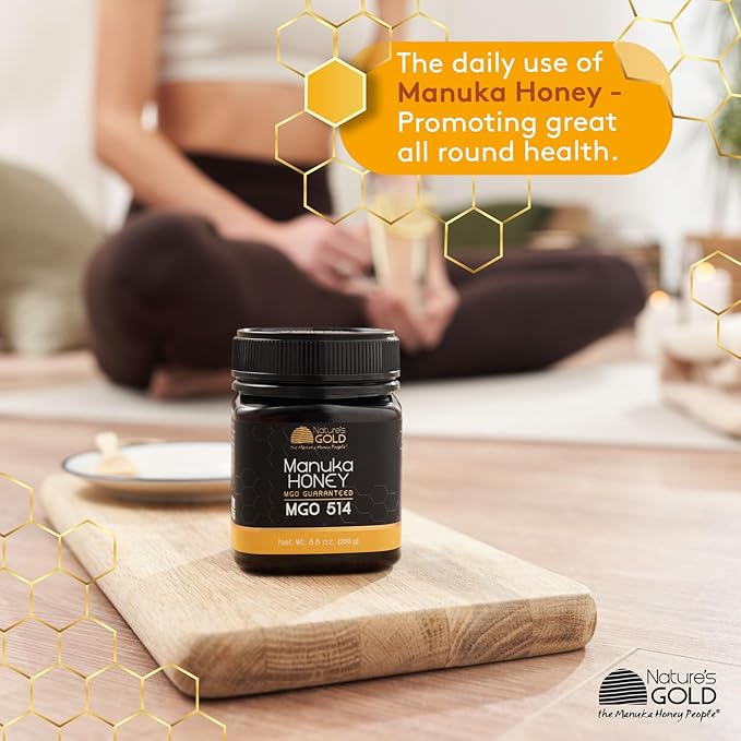 Nature's Gold Raw Manuka Honey MGO 514+ | Authentic MGO Australian Honey Non-GMO 100% Pure Genuine Traceable from Hive to Home