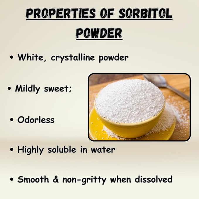Sorbitol Powder 2lb by Essencea Pure Bulk Ingredients | Sugar-Free Sweetener | Sugar Substitute Low Calorie Sweetener | Gluten Free (32 Ounces) [Packing may vary]