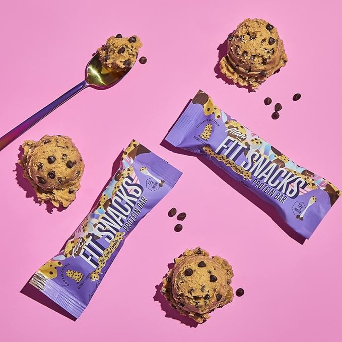 Alani Nu Fit Snacks Protein Bar Gluten-Free Bars 16g Protein Low-Sugar Low-Carb Gluten-Free - Cookie Dough 12 servings