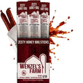 Wenzel’s Farm Zesty Honey BBQ Sticks │Supports Active Lifestyles│ Flavorful Naturally Smoked │ High Protein Low Carb │ No MSG Fillers Binders Artificial Colors │ Gluten Free | 32 sticks (16 packs
