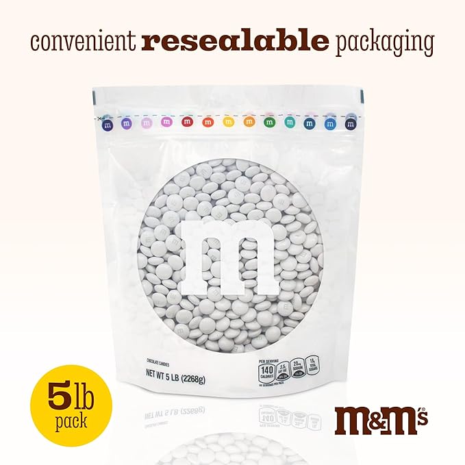 M&ampM’S WORLD Candy Bulk - Pearl Milk Chocolate for Candy Bar Chocolate for Weddings Birthdays Graduations Party Favors Easter Holiday Birthday Party Favors and more 5 lbs