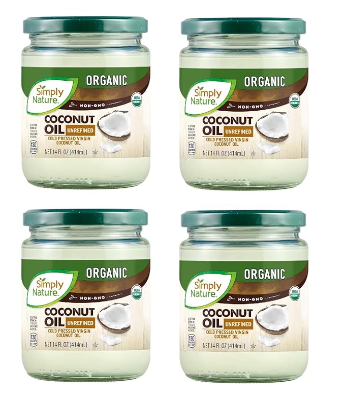 🌴 4 PACK ORGANIC UNREFINED COCONUT OIL - 14 oz. Jars x 4 Jars 🥥✨🌿 Organic &amp Non-GMO ❄️ Cold Pressed &amp Virgin 🍽️ Gluten-Free &amp Lactose-Free - Great for 🍳 Cooking 🍪 Baking 🥤 Drink
