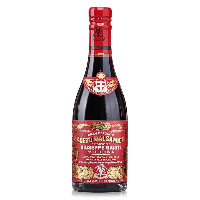 Giusti Italian Balsamic Vinegar of Modena IGP - A Matured Thick &amp Balanced Authentic Italian Aceto Balsamico di Modena - 3 Gold Medals Gran Deposito Made in Italy - 8.45 fl oz (250ml) - Pack of 1