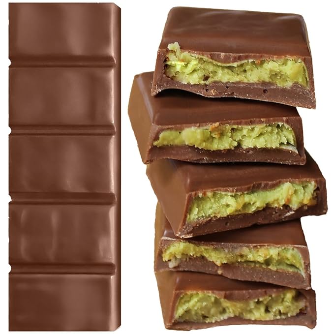 Mini Dubai Chocolate Bar Pistachio (Pack of 24) - Kunafa Pistachio Bars 27g Each 1.43 lbs Total – Perfect for Gifting Fresh Daily Production 24 Pieces with Shredded Phyllo Dough