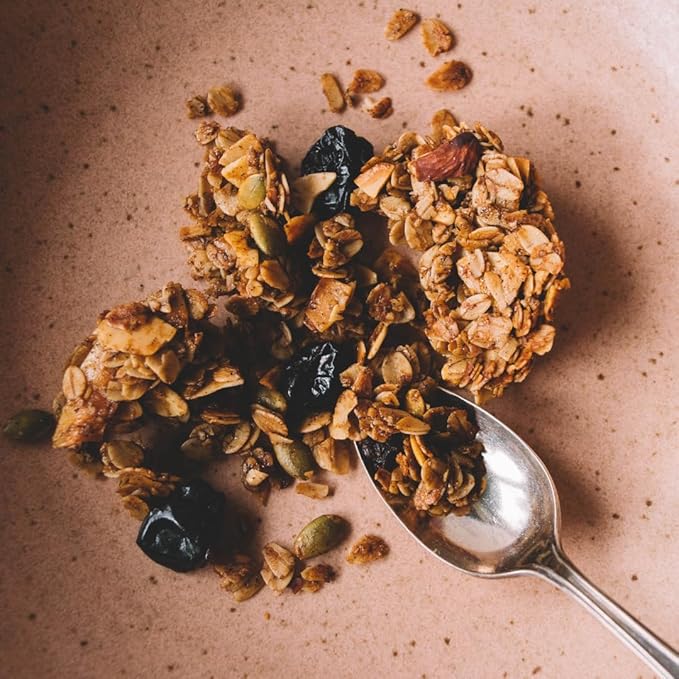 Jamie's Farm Vanilla Bean Granola with Sour Cherries (3 Pack) – Gluten-Free Organic Low Sugar – Baked with Ghee &amp Organic Oats – 8oz Bags