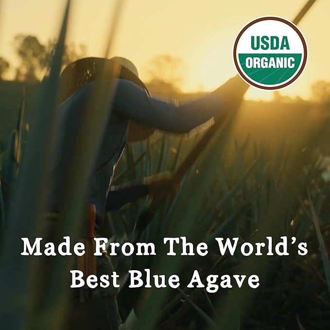 In the Raw Organic Blue Agave Syrup Bundle – Amber + Light Agave Nectar Low-Glycemic Sweetener Maple Syrup and Honey Alternatives 18.5 Oz Ea