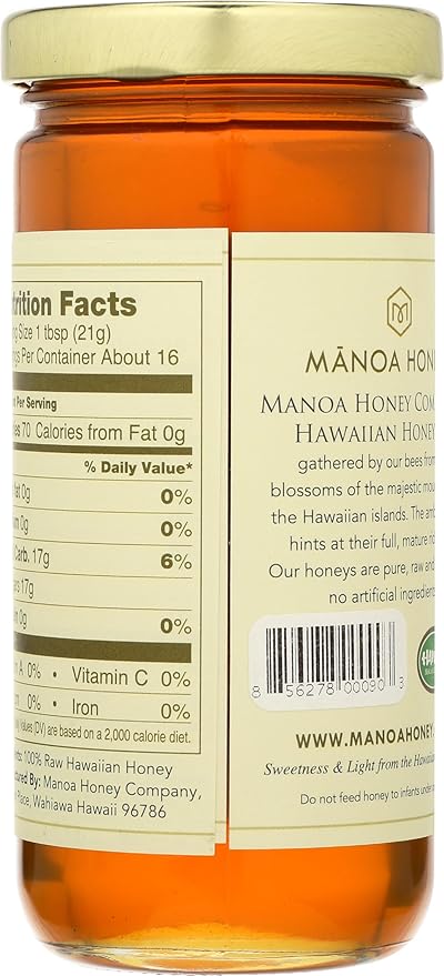 Manoa Honey Company Macadamia Nut Honey 12 Ounce