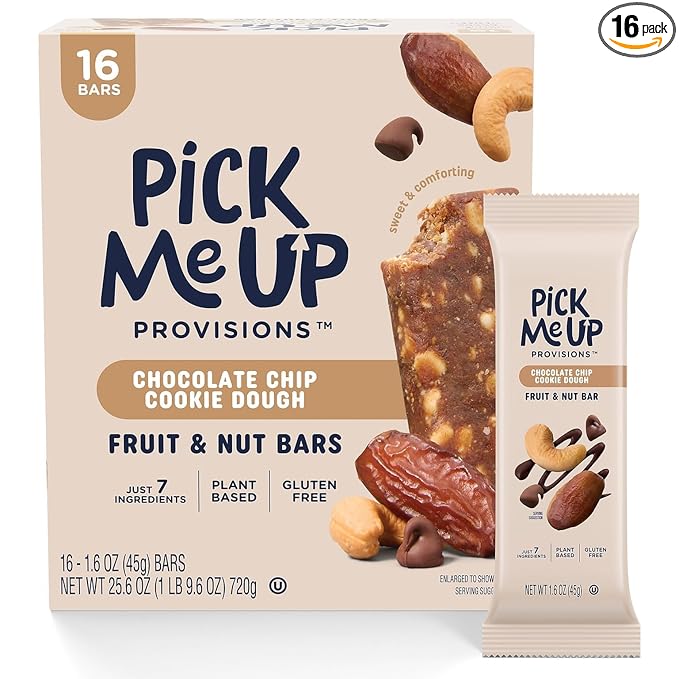 Pick Me Up Provisions™ Gluten Free Chocolate Chip Cookie Dough Fruit &amp Nut Bar 1.6 oz. 16 Bars/Box