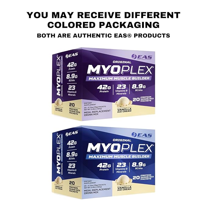 EAS Original Myoplex Maximum Muscle Builder | Meal Replacement Protein Drink Mix | Quality Protein Blend | 42g Protein | 20 Individual Packets (Double Rich Chocolate)