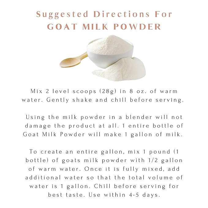 Mt. Capra Whole Goat Milk | Powder from Non-GMO Grass-Fed Goats Creamy Great Tasting Easy to Digest A2 Milk | 40 Servings - 2.5 Pounds