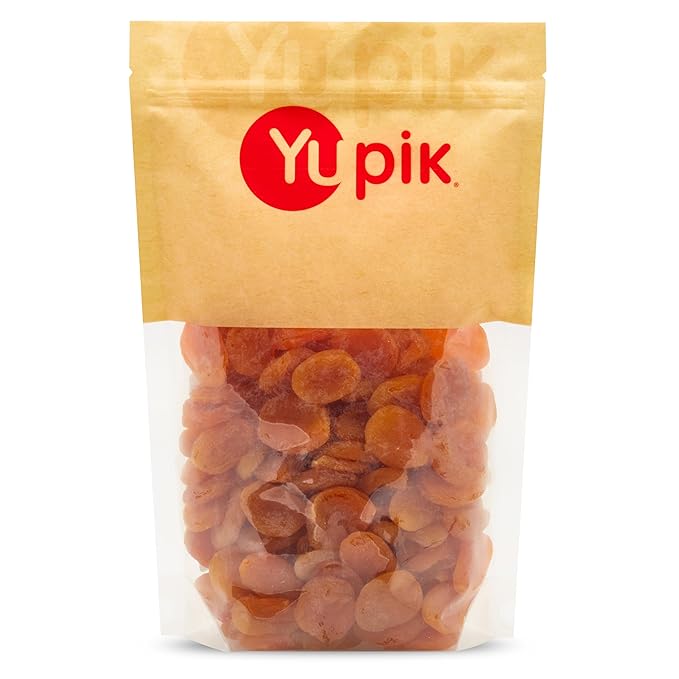 Yupik Sweet &amp Tangy Dried Apricots 2.2 lb (35.3 Oz) Sun-Dried Whole Fruits Naturally Sweet &amp Plump No Added Sugar or Oil Source of Fiber &amp Iron Tender &amp Chewy Snack for Baking Co
