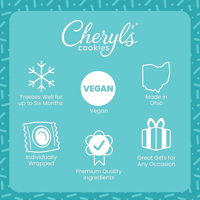 Cheryl's Cookies® Vegan Cookies Plant Based with 12 Sugar Chocolate Chip Marshmallow Chocolate &amp Frosted Cookies Kosher Non GMO Individually Wrapped Gift for Loved Ones Friends Family C