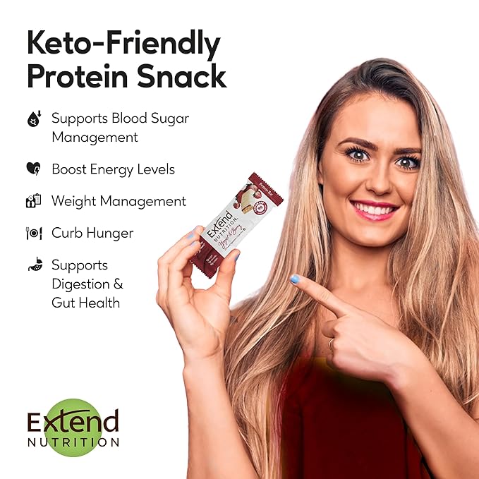 Extend Sugar Free Protein Bars Perfect Diabetic Snacks High Protein and Fiber Hunger Control &amp Steady Energy Low Carb Keto Friendly (12 Count Variety Pack)