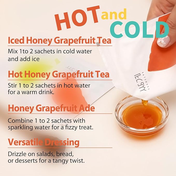 Ssanggye Korean Honey Grapefruit Tea 30g X 25pcs All Natural Fresh Grapefruit Tea With Honey Marmalade Jam Sauce For Salad Spread Ade Cocktail Dressing Portable Sachets For On-The-Go Sweet 꿀 자몽차