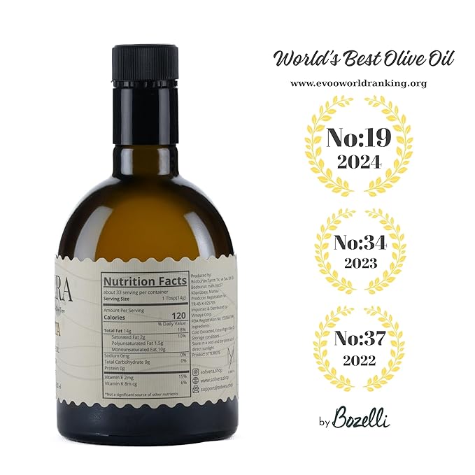 Solivera Chiquitita Extra Virgin Olive Oil Cold Pressed Smooth &amp Subtle Flavor 300+ High Polyphenols Single-Origin Hand Picked Gourmet Organic Olive Oil – 16.8 fl. oz. (Chiquitita)