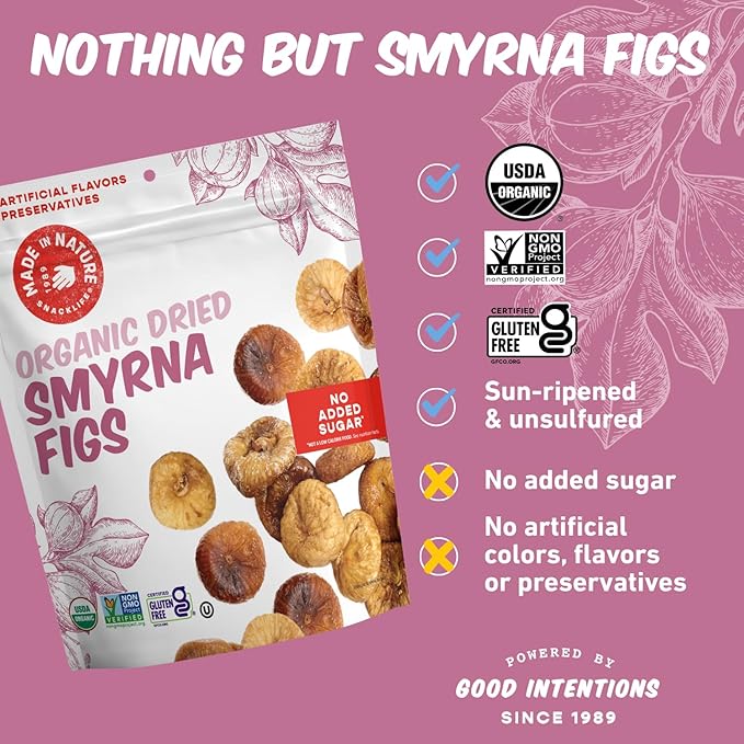 Made In Nature Organic Dried Turkish Smyrna Figs 16 Ounce (Pack of 2) – Vegan Snack Non-GMO Unsulfured Gluten Free Kosher