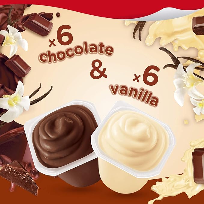 Snack Pack Chocolate and Vanilla Pudding Cups Family Pack 12 Count 6 Pack