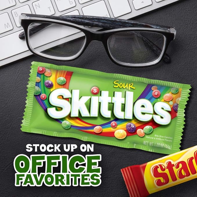 SKITTLES &amp STARBURST Variety Pack Full Size Chewy Candy Assortment 62.79 oz 30 Count (Pack of 2)