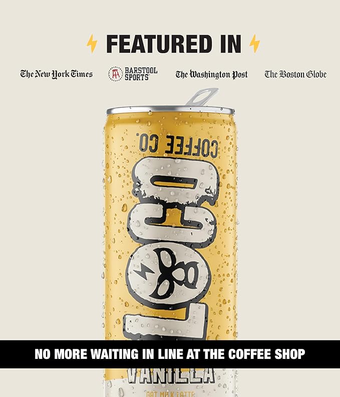 Loco Coffee Vanilla Latte 11 Ounce Can 12 Count | Zero Sugar 200mg Caffeine | Gluten Free and Dairy Free | Low Calorie Iced Coffee