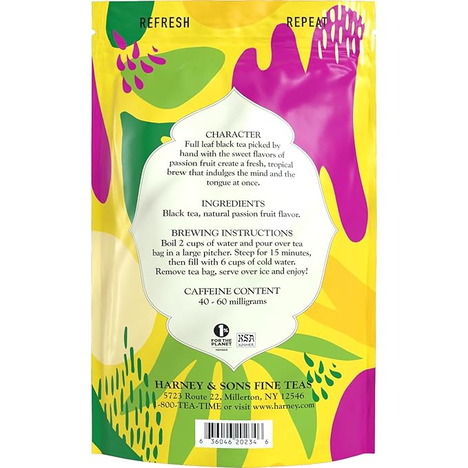 Harney &amp Sons Passion Fruit Iced Tea Fresh Brew 15 Count Brews 30 quarts