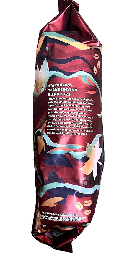 Starbucks Thanksgiving Blend Whole Bean Coffee 1 Pound (16 ounces) Packaging may vary