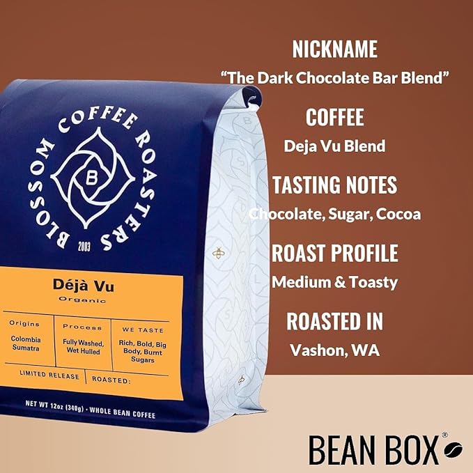 Deja Vu Blend - Roasted by Blossom Coffee Roasters - Freshly Ground Coffee - 12 Ounce Bag