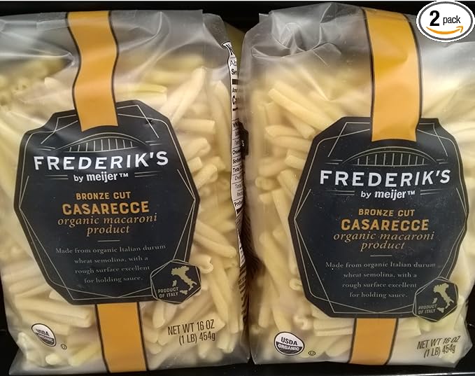 Organic Macaroni Bronze Cut Casarecce Pasta (2 Bags 16 oz. each)