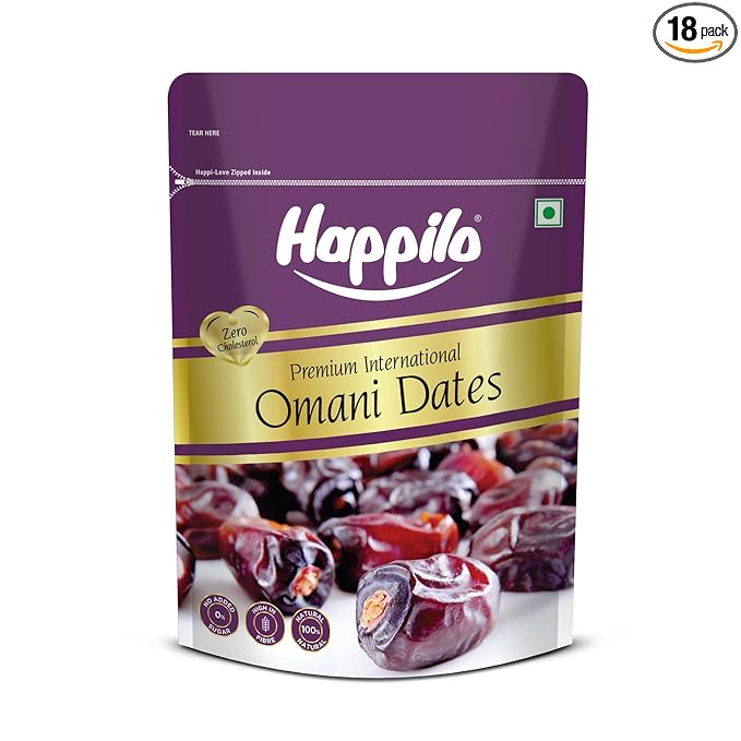 Happilo Premium International Omani Dates 680G Value Pack Khajoor Or Khajur Dry Fruit Healthy &amp Nutritious Snack Rich In Protein &amp Vitamins Natural Sweetener 680 G (Pack Of 1) Dates
