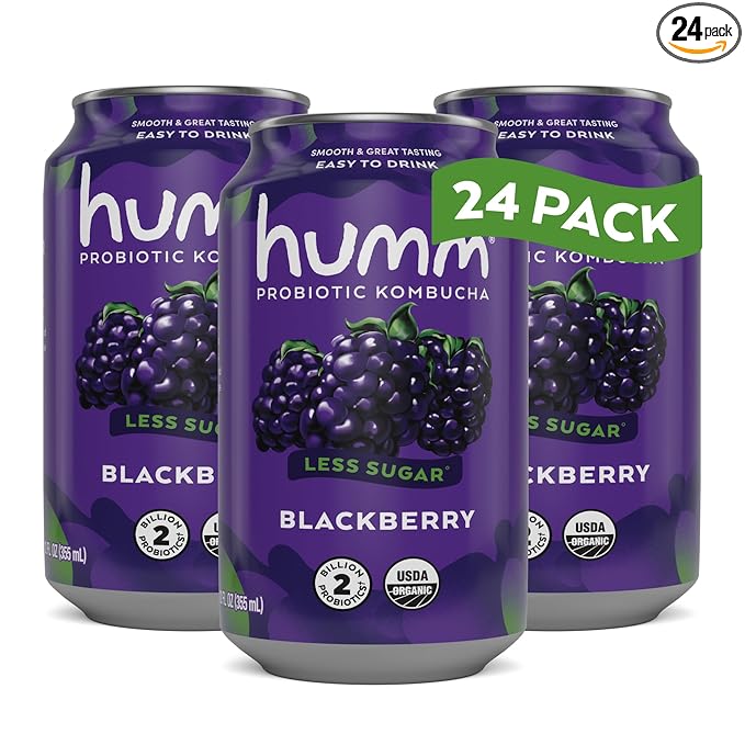 Humm Kombucha Blackberry Organic Vegan &amp GMO Free (24 Pack)